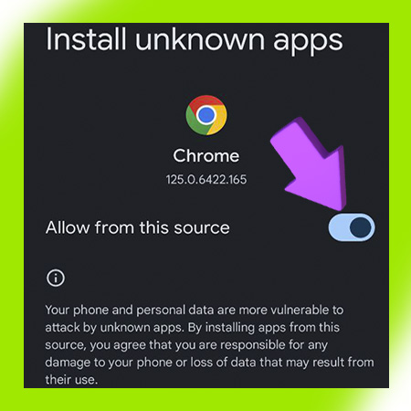 Allow installation of unknown applications